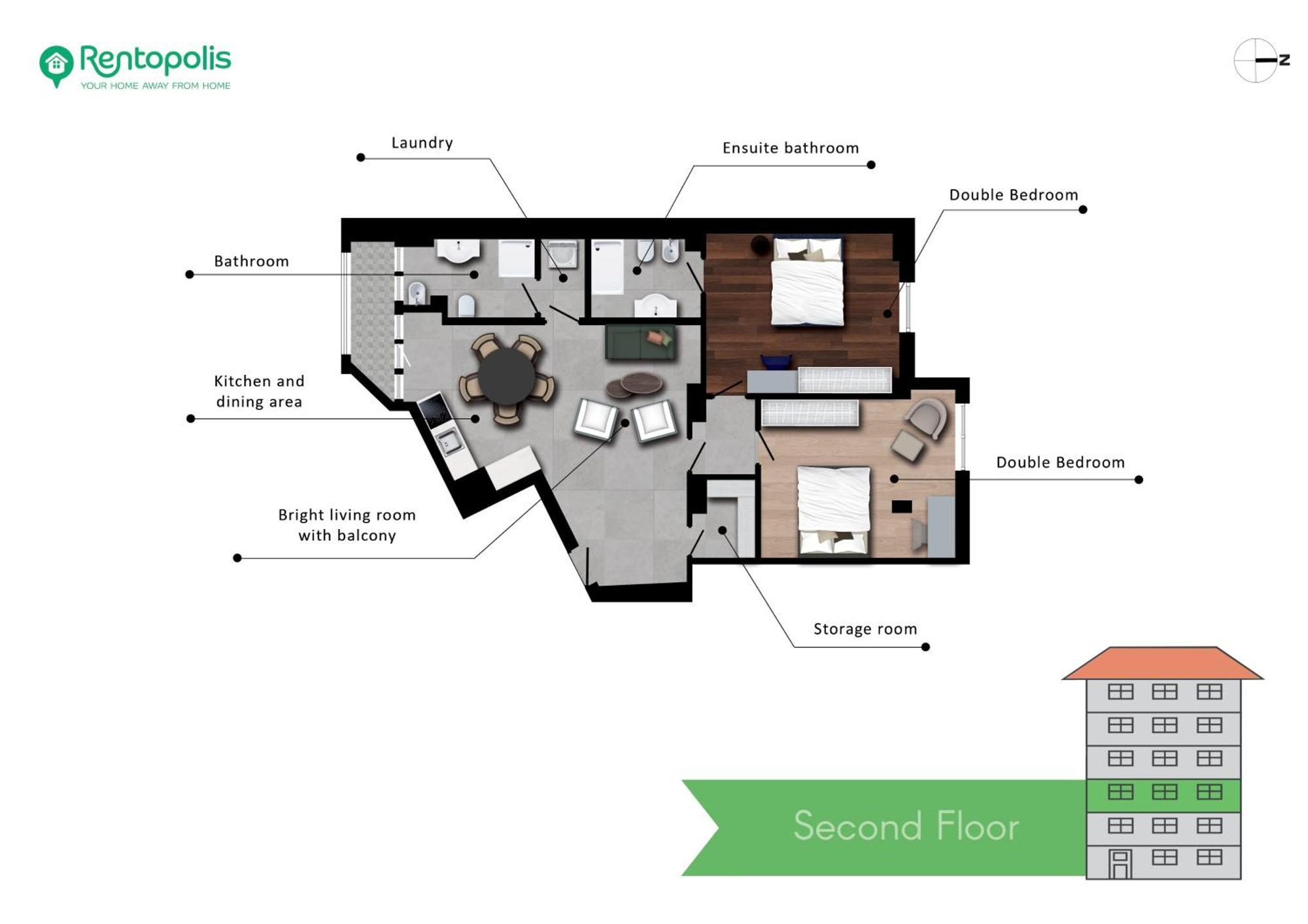 Spacious 2bdr With Balcony Arco-sempione Area, By Rentopolis Appartement *